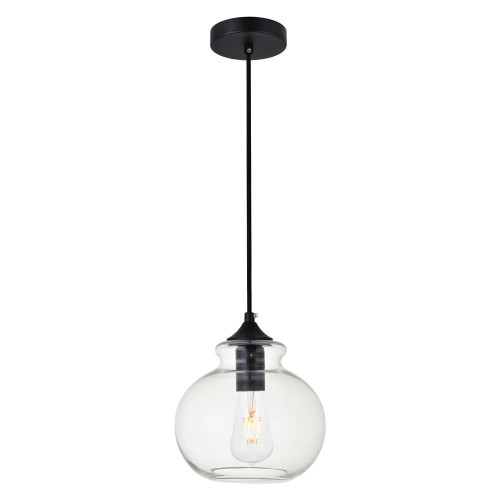 Elegant Destry 8.9" 1-Light Pendant - Black (LD2245BK)