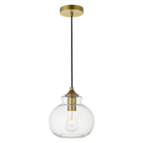 Elegant Destry 8.9" 1-Light Pendant - Brass (LD2245BR)