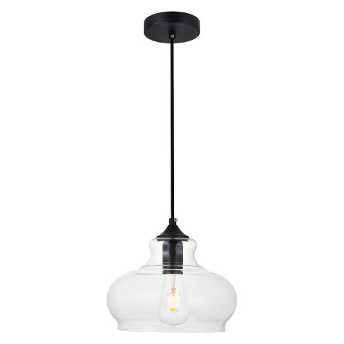 Elegant Destry 8.5" 1-Light Pendant - Black (LD2246BK)