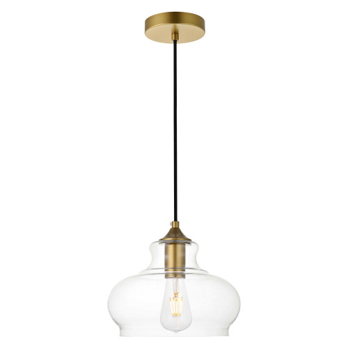 Elegant Destry 8.5" 1-Light Pendant - Brass (LD2246BR)