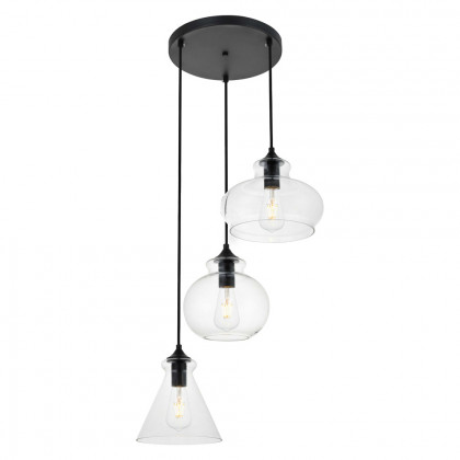 Elegant Destry 3-Light with Clear Glass - Black (LD2247BK)