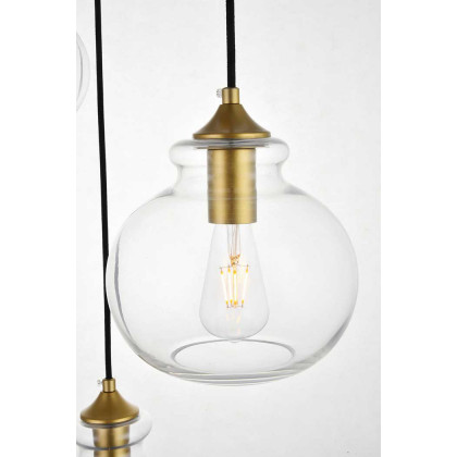 Elegant Destry 3-Light with Clear Glass - Brass (LD2247BR)