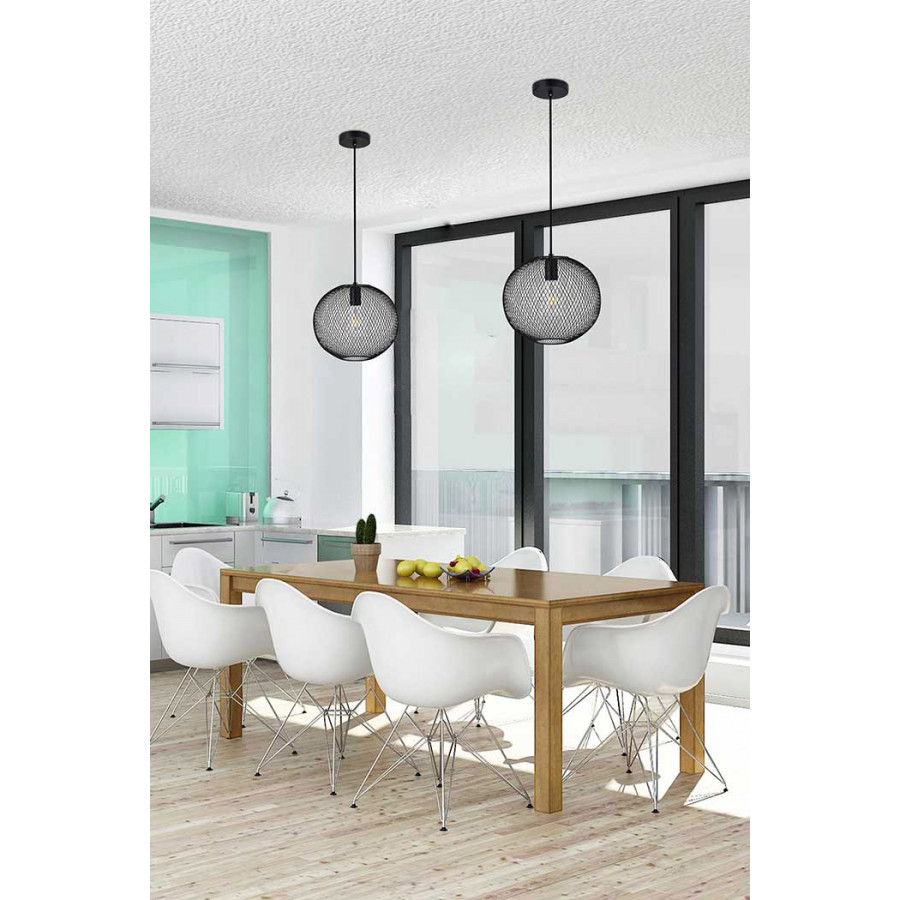 Elegant Keller 1 Light Pendant - Black, L 11.4" (LD2249BK)