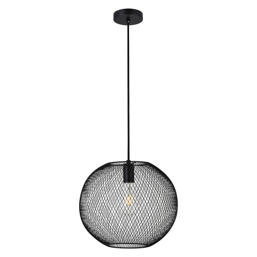 Elegant Keller 1 Light Pendant - Black, L 13.2" (LD2250BK)