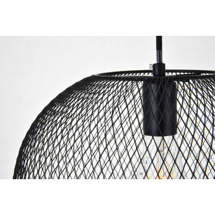 Elegant Keller 1 Light Pendant - Black, L 13.2" (LD2250BK)
