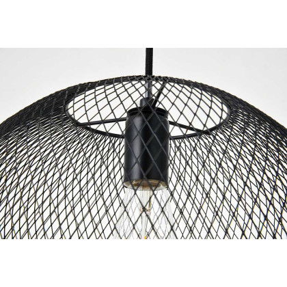 Elegant Keller 1 Light Pendant - Black, L 13.2" (LD2250BK)
