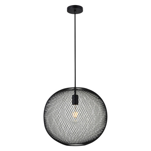 Elegant Keller 1 Light Pendant - Black, L 15" (LD2251BK)