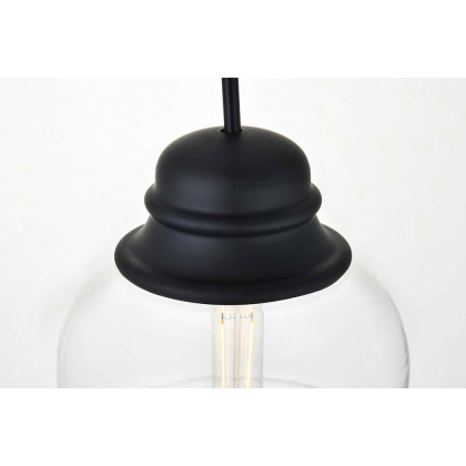 Elegant Kenna 8" 1-Light Pendant - Black (LD2252BK)