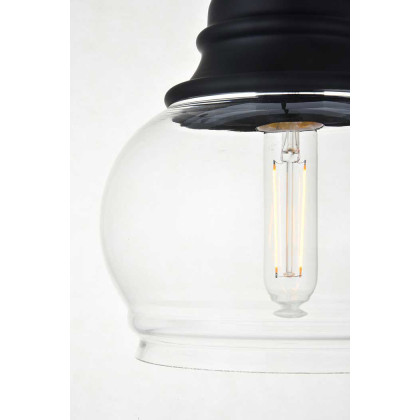 Elegant Kenna 8" 1-Light Pendant - Black (LD2252BK)