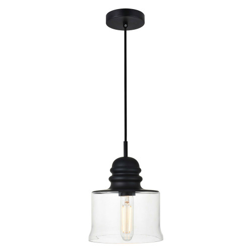 Elegant Kenna 6.7" 1-Light Pendant - Black (LD2253BK)