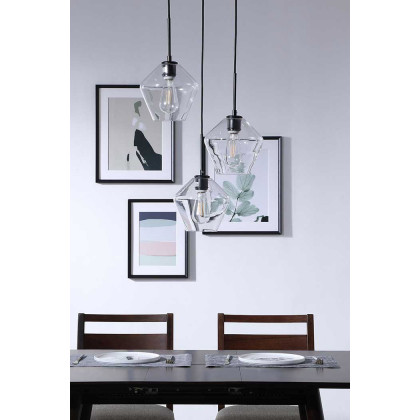 Elegant Pendant Light - Black, 3 Bubls (LD2258BK)