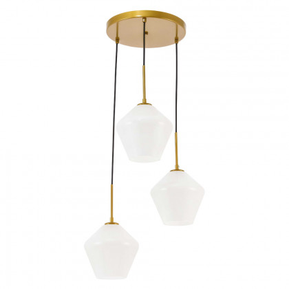 Elegant Pendant Light - Brass, 3 Bubls (LD2259BR)