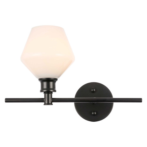 Elegant Wall Sconce - Black/Matte Glass, Left Side (LD2301BK)