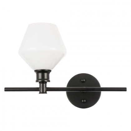 Elegant Wall Sconce - Black/Matte Glass, Left Side (LD2301BK)