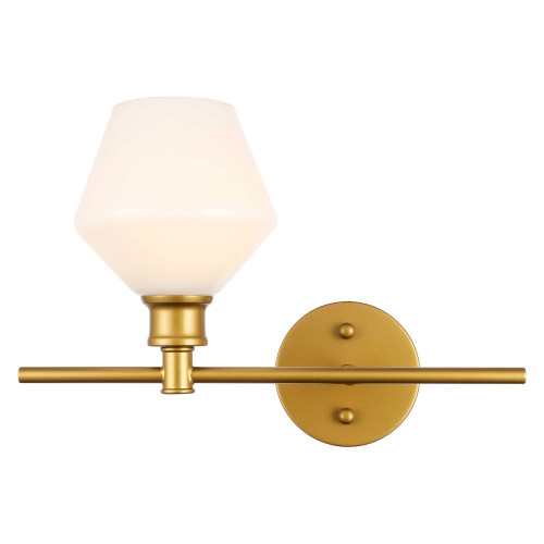 Elegant Wall Sconce - Brass/Matte Glass, Left Side (LD2301BR)