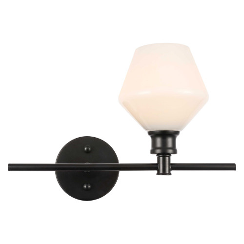 Elegant Wall Sconce - Black/Matte Glass, Right Side (LD2305BK)