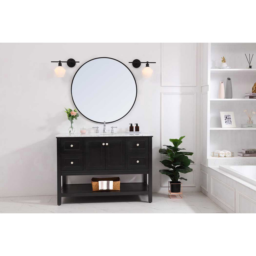 Elegant Wall Sconce - Black/Matte Glass, Right Side (LD2305BK)