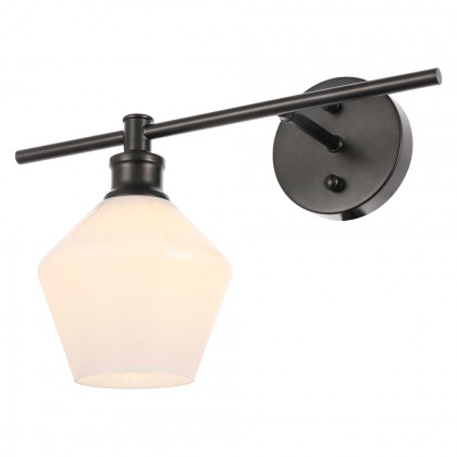 Elegant Wall Sconce - Black/Matte Glass, Right Side (LD2305BK)