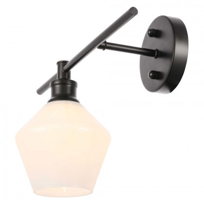 Elegant Wall Sconce - Black/Matte Glass, Right Side (LD2305BK)