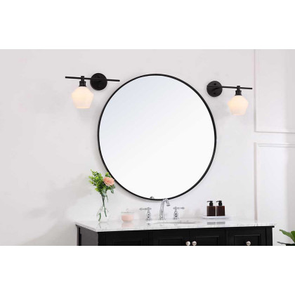 Elegant Wall Sconce - Black/Matte Glass, Right Side (LD2305BK)