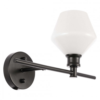 Elegant Wall Sconce - Black/Matte Glass, Right Side (LD2305BK)