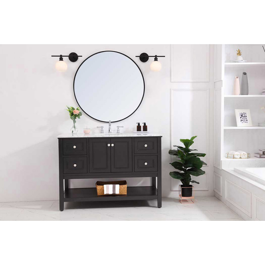 Elegant Wall Sconce - Black/Matte Glass, Right Side (LD2307BK)