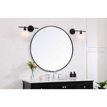 Elegant Wall Sconce - Black/Matte Glass, Right Side (LD2307BK)