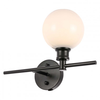 Elegant Wall Sconce - Black/Matte Glass, Right Side (LD2307BK)
