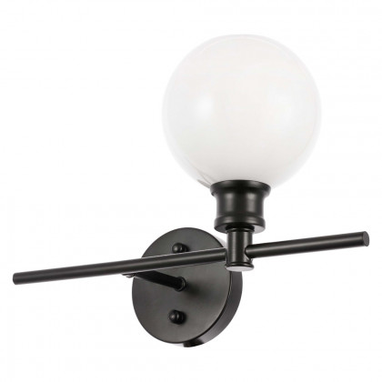 Elegant Wall Sconce - Black/Matte Glass, Right Side (LD2307BK)