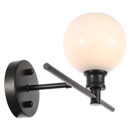 Elegant Wall Sconce - Black/Matte Glass, Right Side (LD2307BK)