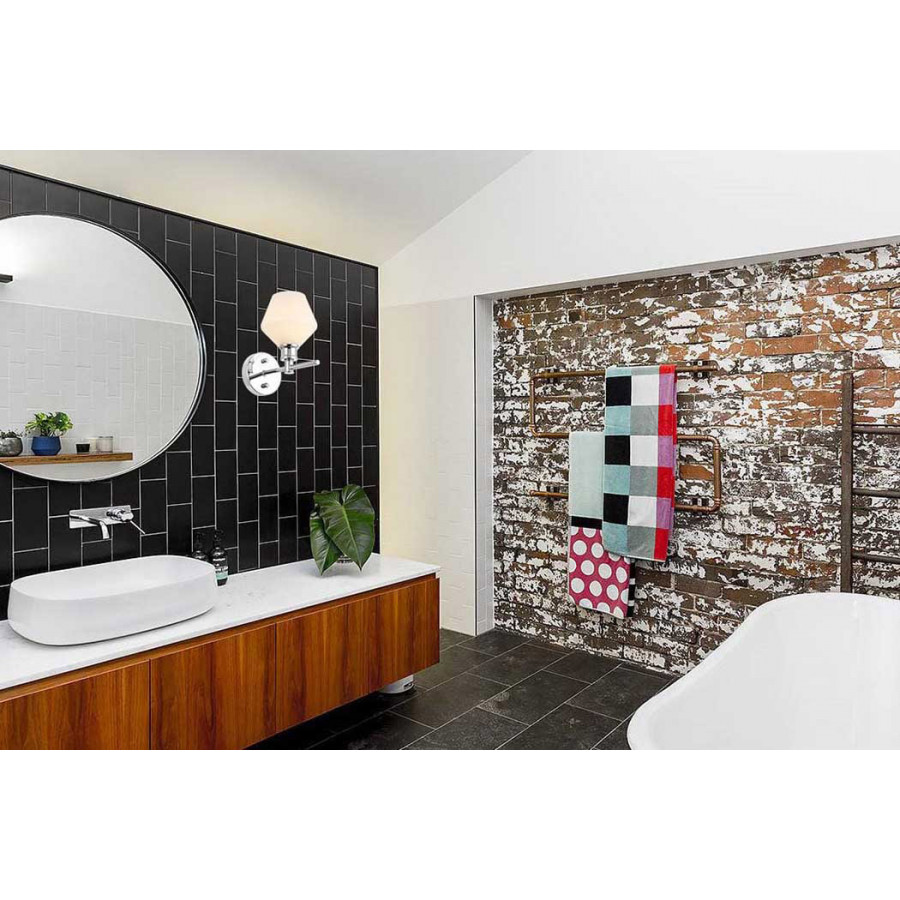Elegant Wall Sconce - Chrome/Matte Glass (LD2309C)