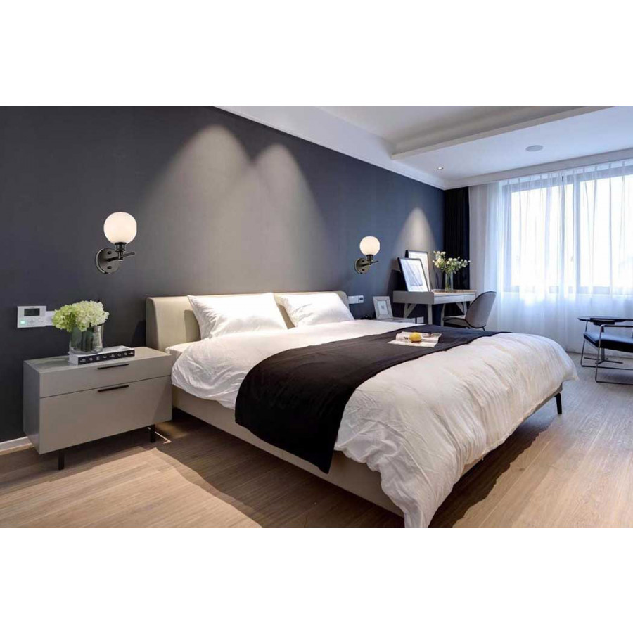 Elegant Wall Sconce - Black/Matte Glass (LD2311BK)