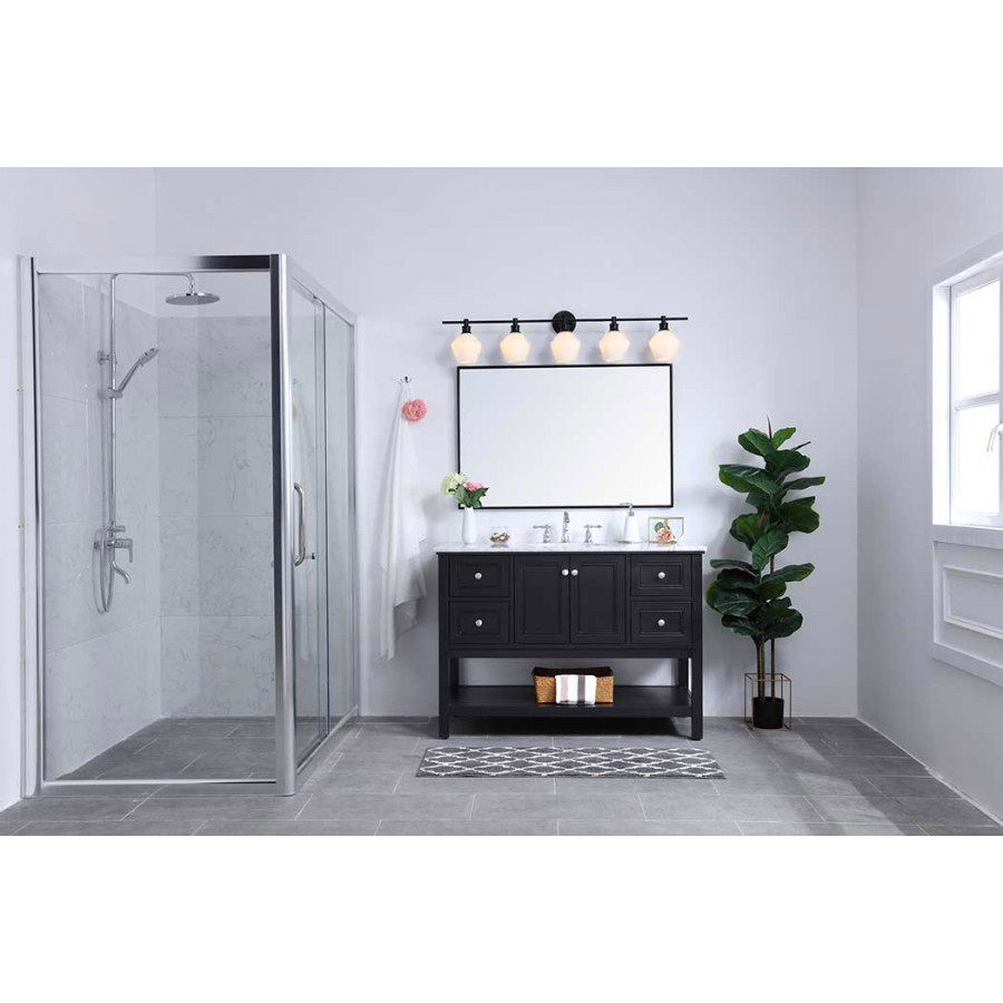 Elegant Wall Sconce - Black/Matte Glass (LD2325BK)