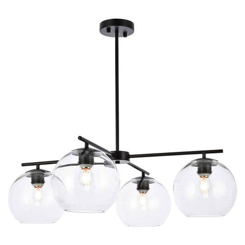 Elegant Opus 4 Lights Pendant - Black (LD2331BK)