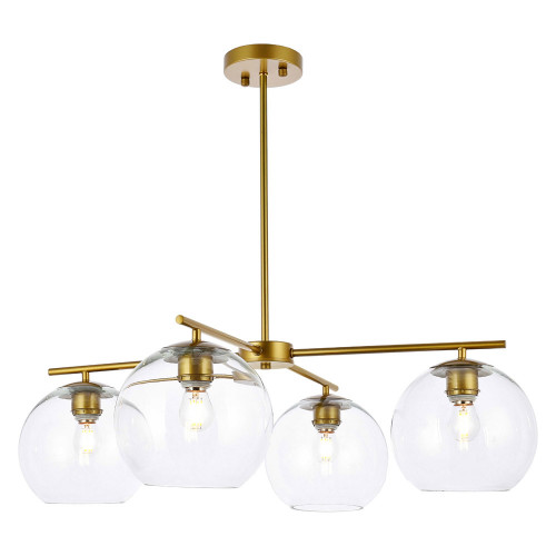 Elegant Opus 4 Lights Pendant - Brass (LD2331BR)