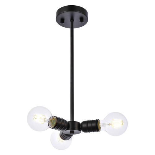 Elegant Reyes 3 Lights Pendant - Black (LD2337BK)