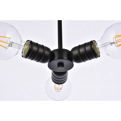 Elegant Reyes 3 Lights Pendant - Black (LD2337BK)