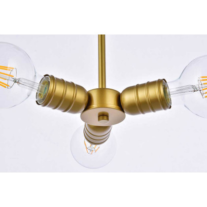 Elegant Reyes 3 Lights Pendant - Brass (LD2337BR)