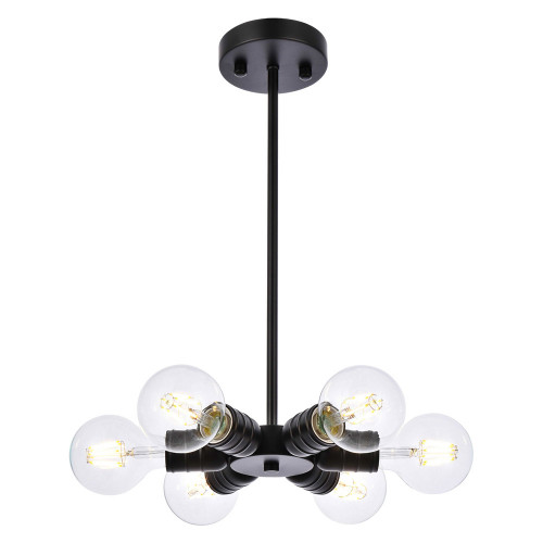 Elegant Reyes 6 Lights Pendant - Black (LD2338BK)