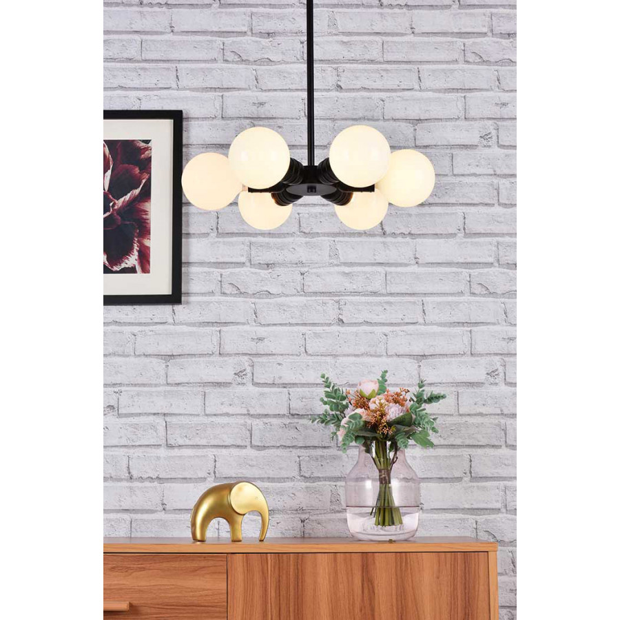 Elegant Reyes 6 Lights Pendant - Black (LD2338BK)