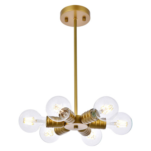 Elegant Reyes 6 Lights Pendant - Brass (LD2338BR)