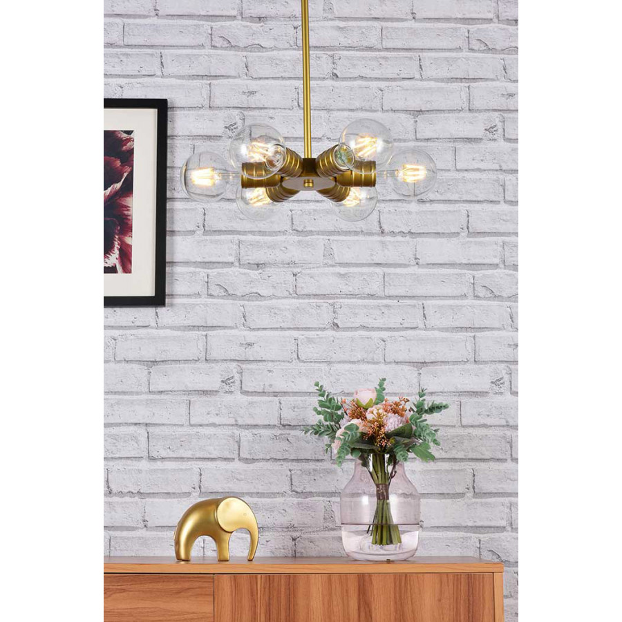 Elegant Reyes 6 Lights Pendant - Brass (LD2338BR)