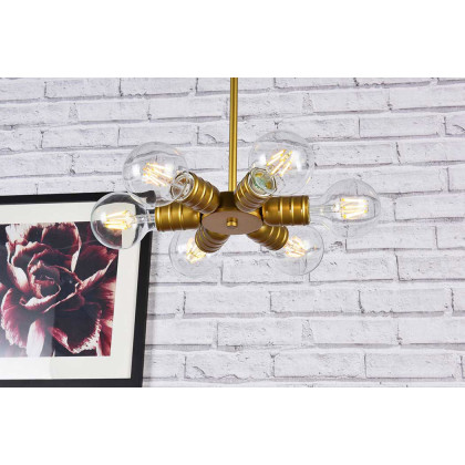 Elegant Reyes 6 Lights Pendant - Brass (LD2338BR)
