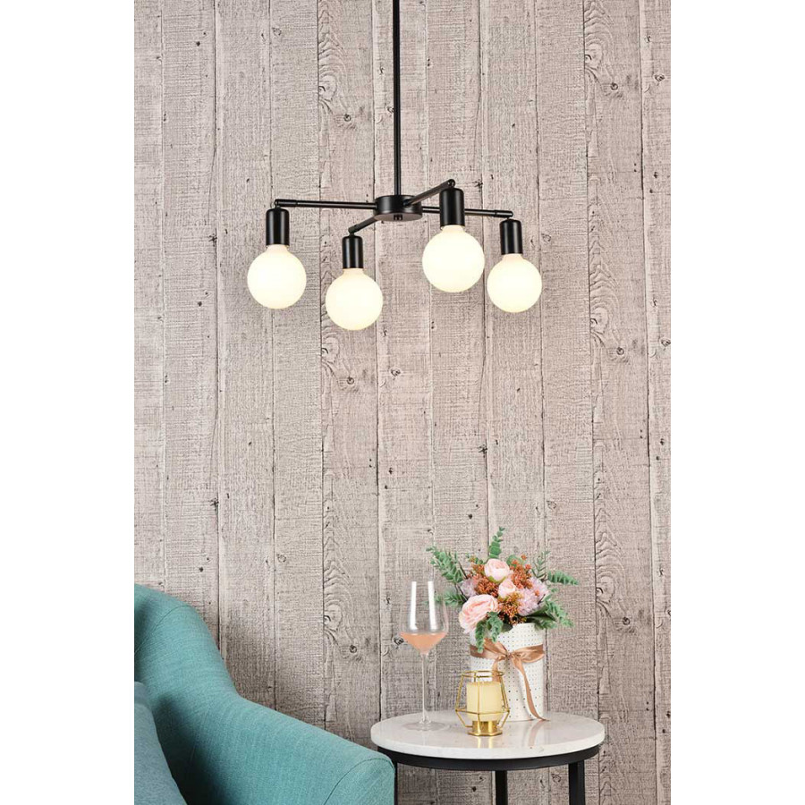Elegant Cairo 4 Lights Pendant - Black (LD2339BK)