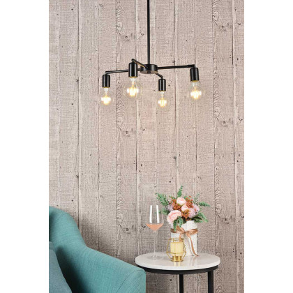 Elegant Cairo 4 Lights Pendant - Black (LD2339BK)