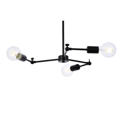 Elegant Furlong 3 Lights Pendant - Black (LD2340BK)