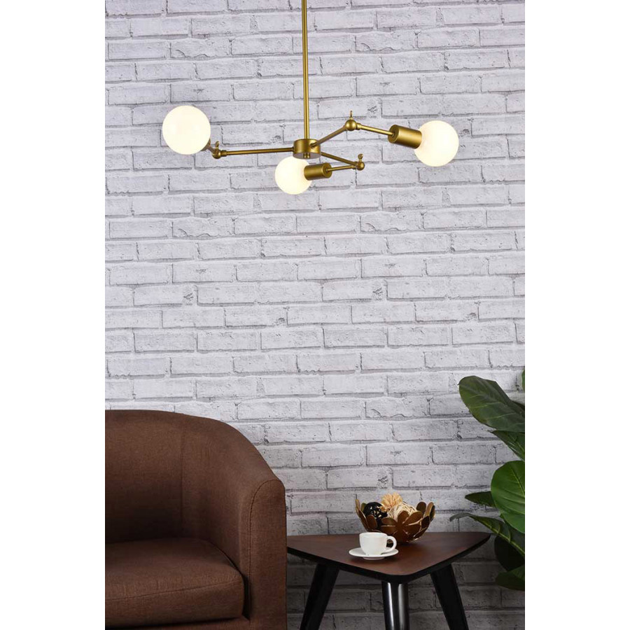 Elegant Furlong 3 Lights Pendant - Brass (LD2340BR)