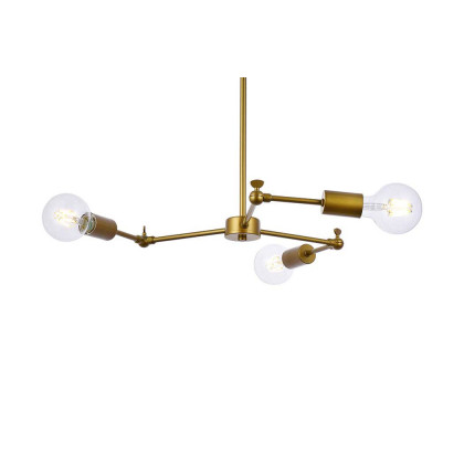 Elegant Furlong 3 Lights Pendant - Brass (LD2340BR)