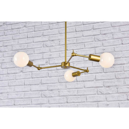 Elegant Furlong 3 Lights Pendant - Brass (LD2340BR)