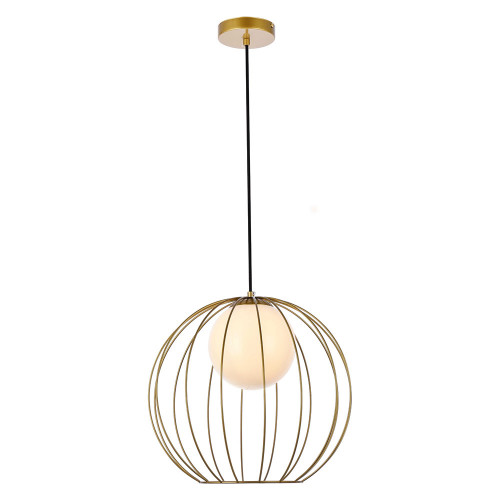 Elegant Wetzel 1 Light Pendant - Brass (LD2345BR)